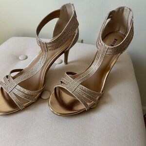 Elegant Gold Strappy Heels